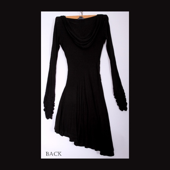 Armani Exchange Deep V-Neckline Dress with Hoodie - Picture 2 of 6